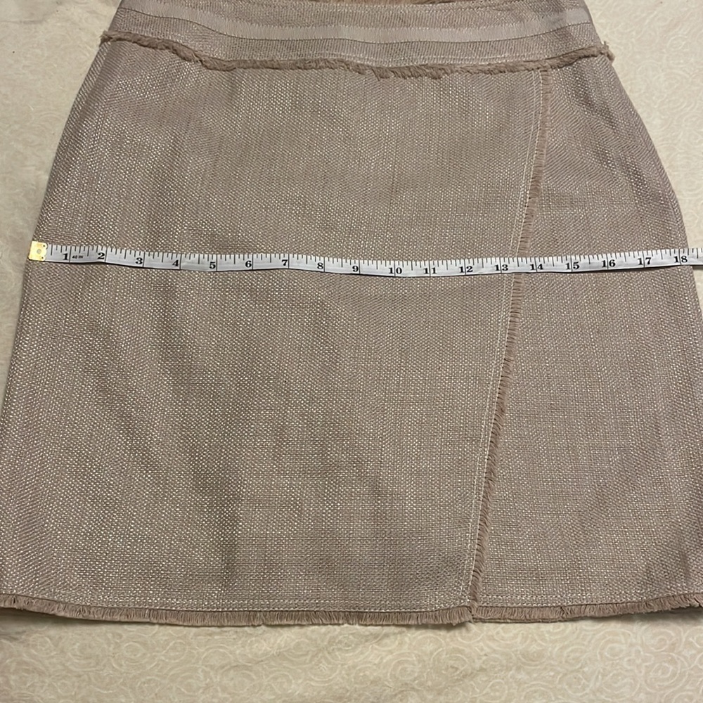 ANN Taylor Women’s Pencil Skirt Fringe Trim Faux Wrap Size 2P - Picture 8 of 11